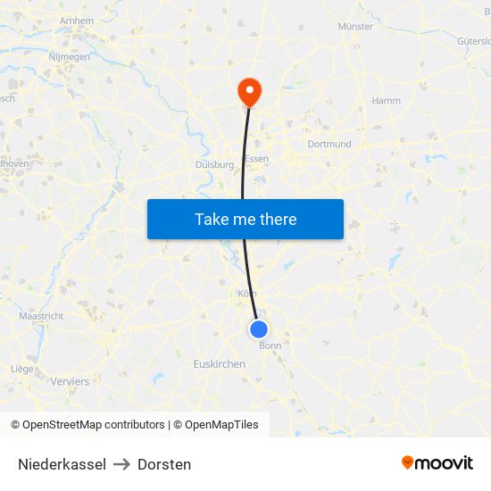 Niederkassel to Dorsten map