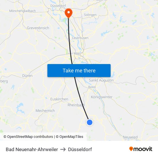 Bad Neuenahr-Ahrweiler to Düsseldorf map