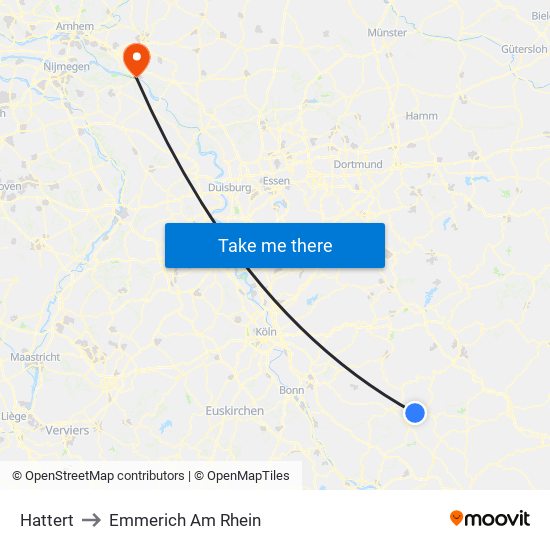 Hattert to Emmerich Am Rhein map