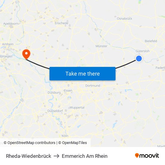 Rheda-Wiedenbrück to Emmerich Am Rhein map