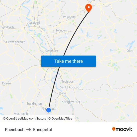 Rheinbach to Ennepetal map