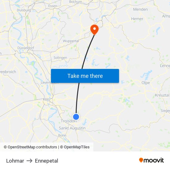 Lohmar to Ennepetal map