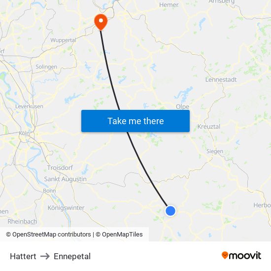 Hattert to Ennepetal map