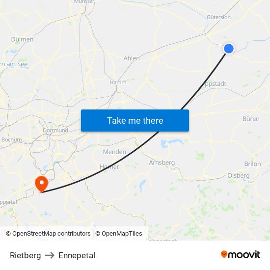 Rietberg to Ennepetal map