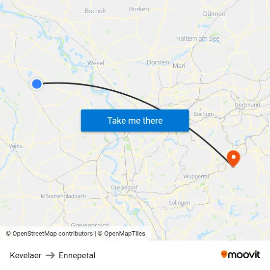 Kevelaer to Ennepetal map