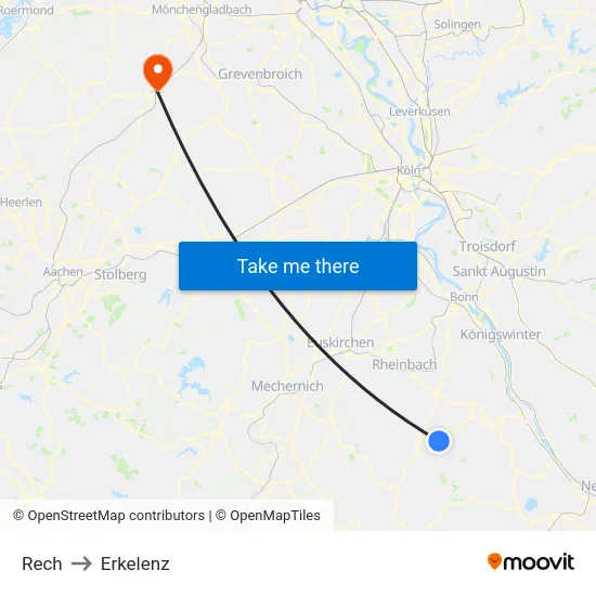 Rech to Erkelenz map