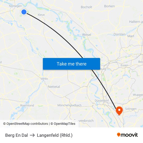 Berg En Dal to Langenfeld (Rhld.) map