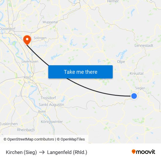 Kirchen (Sieg) to Langenfeld (Rhld.) map