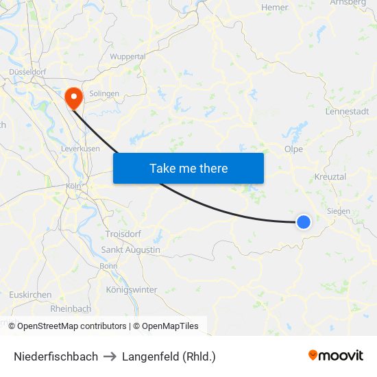 Niederfischbach to Langenfeld (Rhld.) map