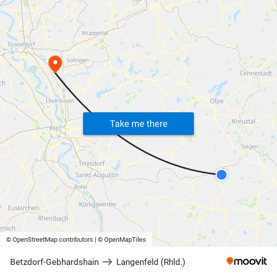 Betzdorf-Gebhardshain to Langenfeld (Rhld.) map