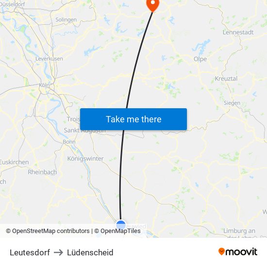 Leutesdorf to Lüdenscheid map