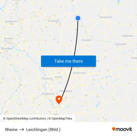 Rheine to Leichlingen (Rhld.) map