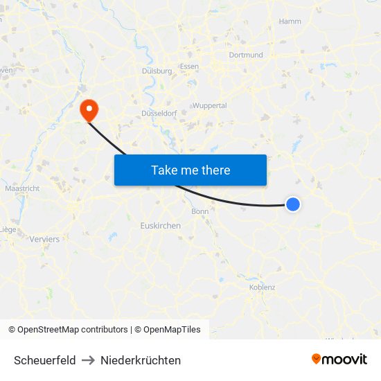 Scheuerfeld to Niederkrüchten map