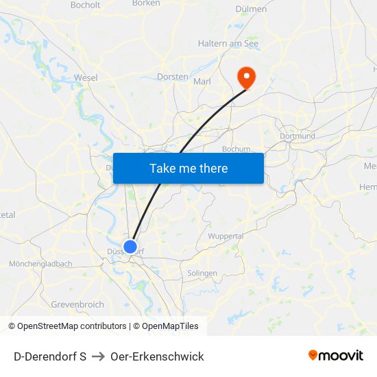 D-Derendorf S to Oer-Erkenschwick map