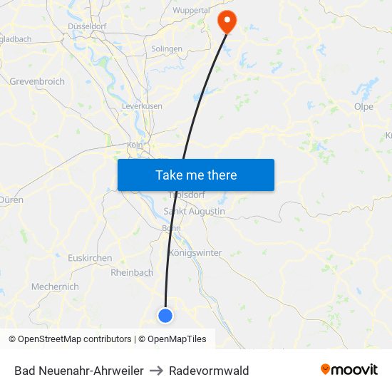 Bad Neuenahr-Ahrweiler to Radevormwald map