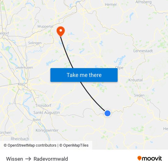 Wissen to Radevormwald map