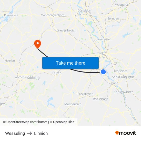 Wesseling to Linnich map