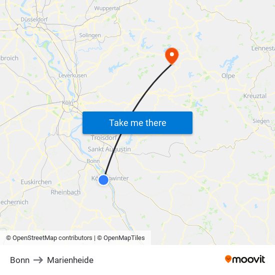 Bonn to Marienheide map