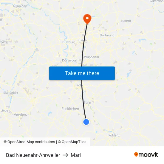 Bad Neuenahr-Ahrweiler to Marl map