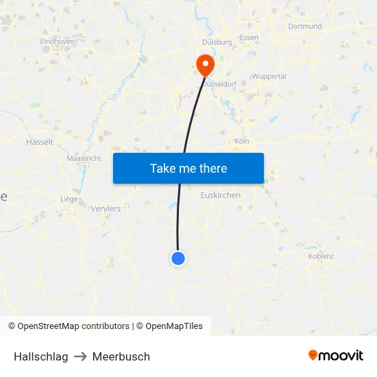 Hallschlag to Meerbusch map