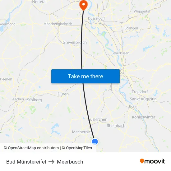 Bad Münstereifel to Meerbusch map