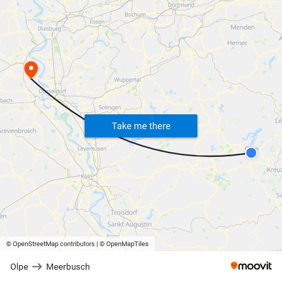 Olpe to Meerbusch map