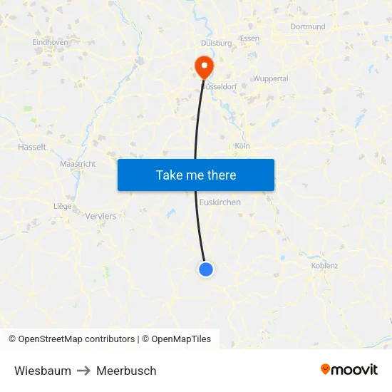 Wiesbaum to Meerbusch map