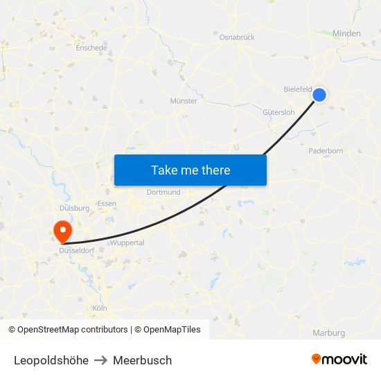 Leopoldshöhe to Meerbusch map