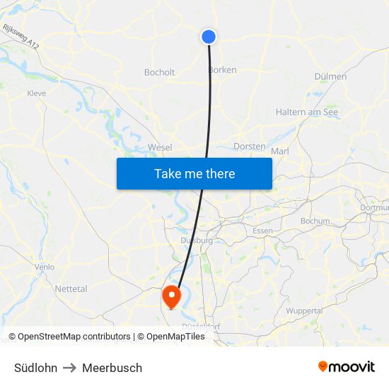 Südlohn to Meerbusch map