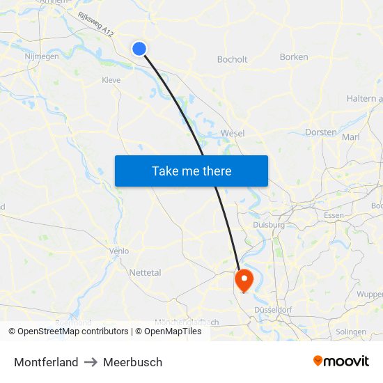 Montferland to Meerbusch map