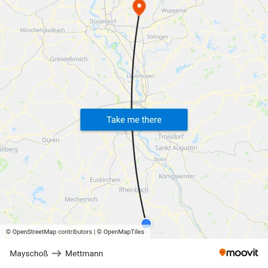 Mayschoß to Mettmann map