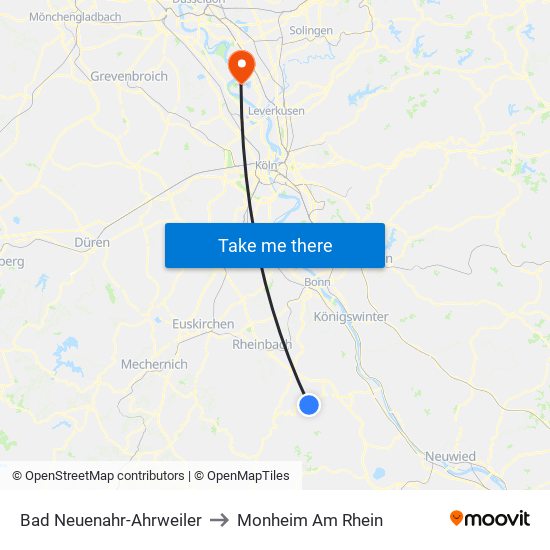 Bad Neuenahr-Ahrweiler to Monheim Am Rhein map