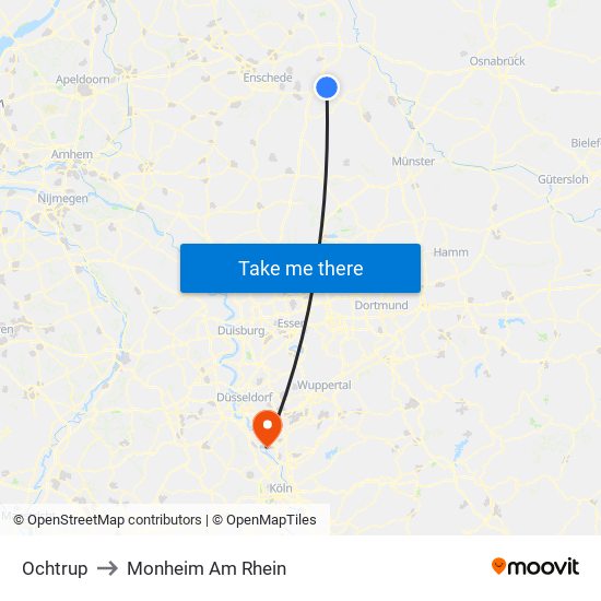 Ochtrup to Monheim Am Rhein map