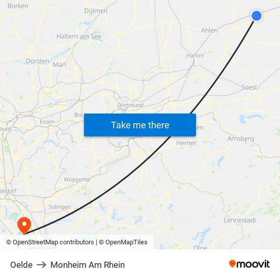 Oelde to Monheim Am Rhein map