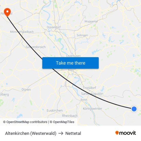 Altenkirchen (Westerwald) to Nettetal map