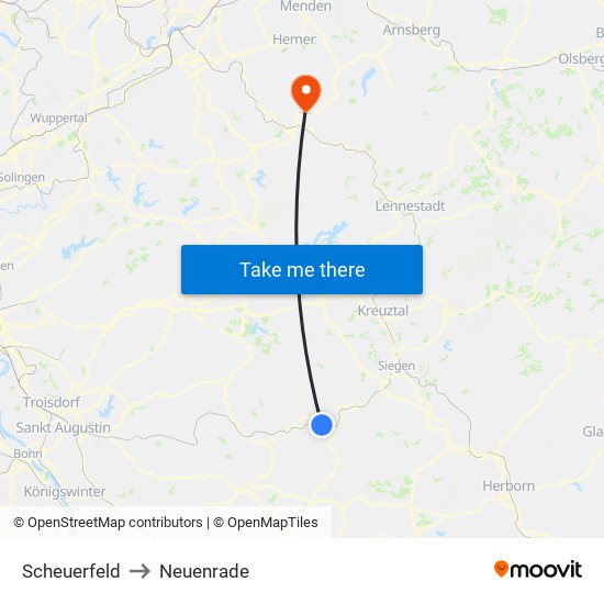 Scheuerfeld to Neuenrade map