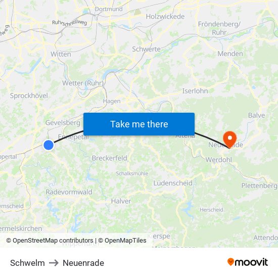 Schwelm to Neuenrade map