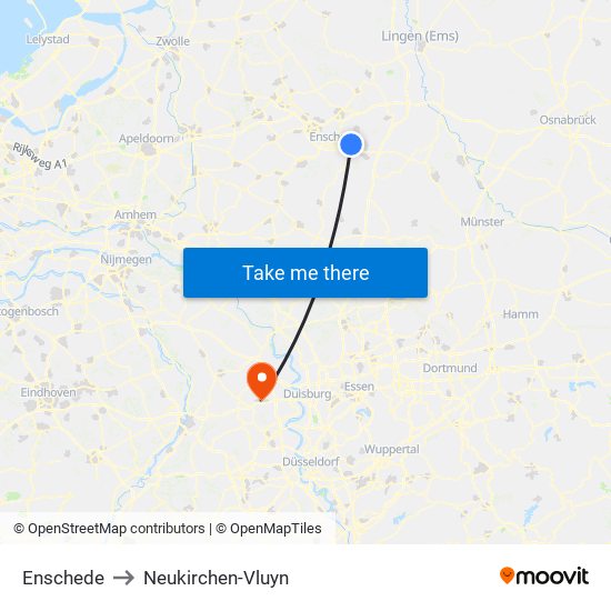 Enschede to Neukirchen-Vluyn map