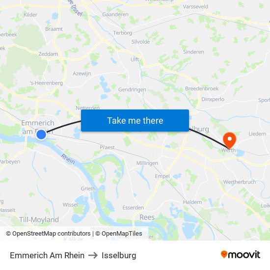 Emmerich Am Rhein to Isselburg map