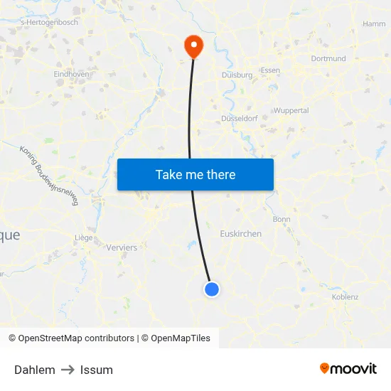 Dahlem to Issum map