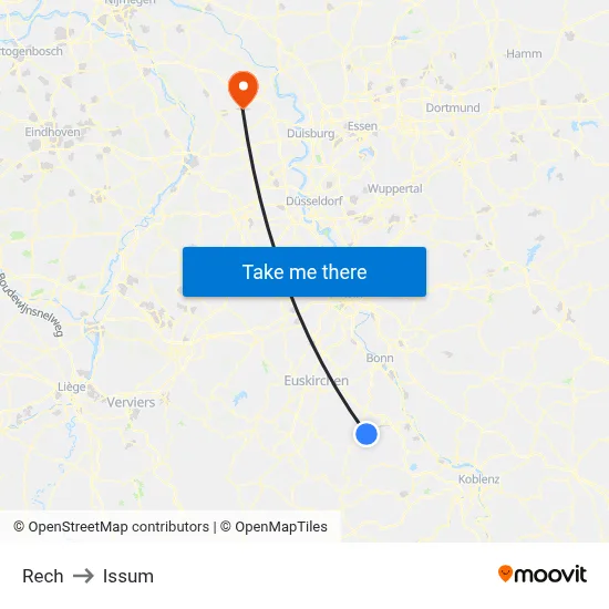 Rech to Issum map