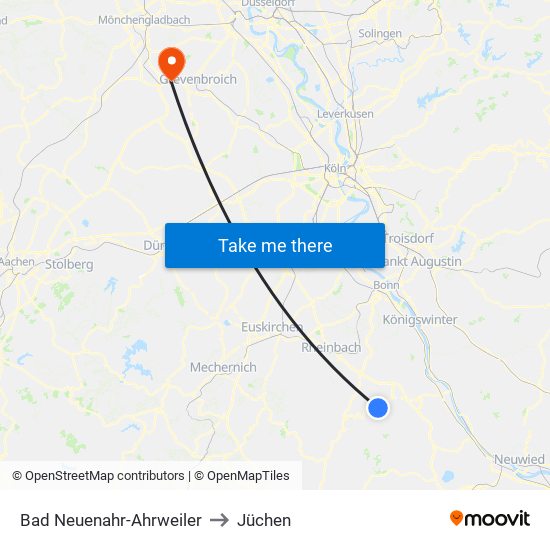 Bad Neuenahr-Ahrweiler to Jüchen map