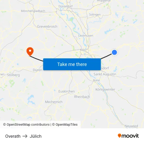 Overath to Jülich map