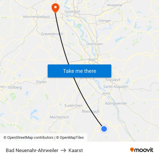 Bad Neuenahr-Ahrweiler to Kaarst map