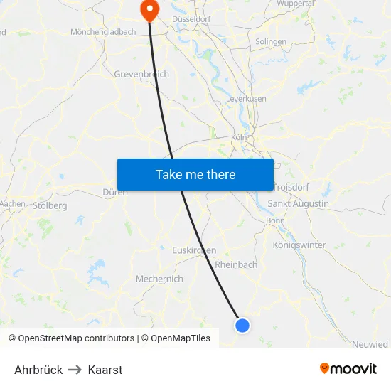 Ahrbrück to Kaarst map