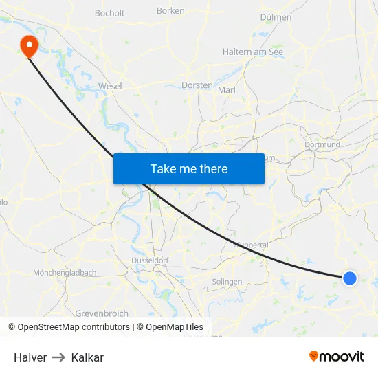 Halver to Kalkar map