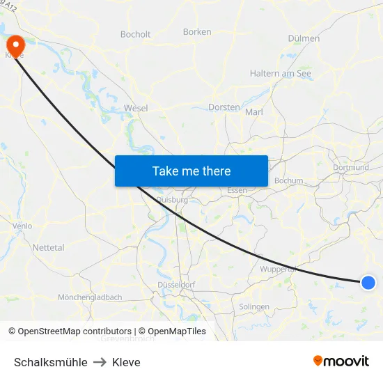 Schalksmühle to Kleve map