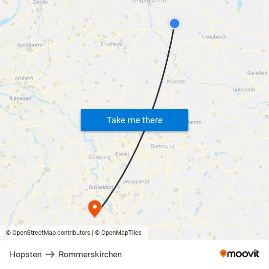 Hopsten to Rommerskirchen map