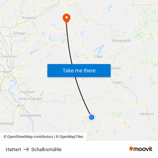 Hattert to Schalksmühle map