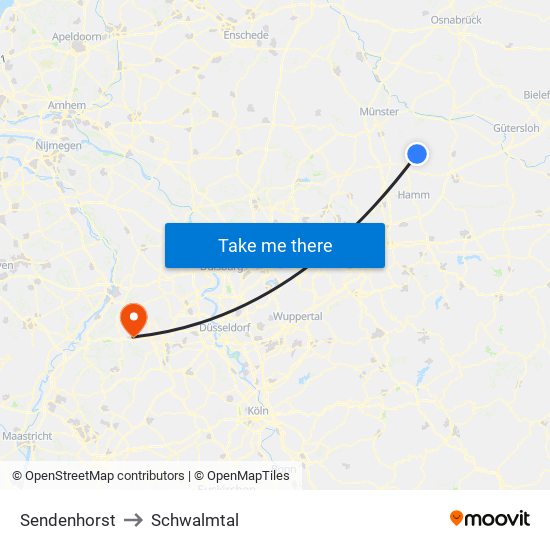 Sendenhorst to Schwalmtal map